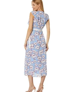 Ted Baker Tindraa Sleeveless Frilled Midi Dress Blue Outlet