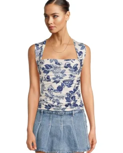 Free People Tommie Knit Top Ivory Combo New