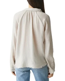 Michael Stars Toni Button Down Shirt Cement Clearance