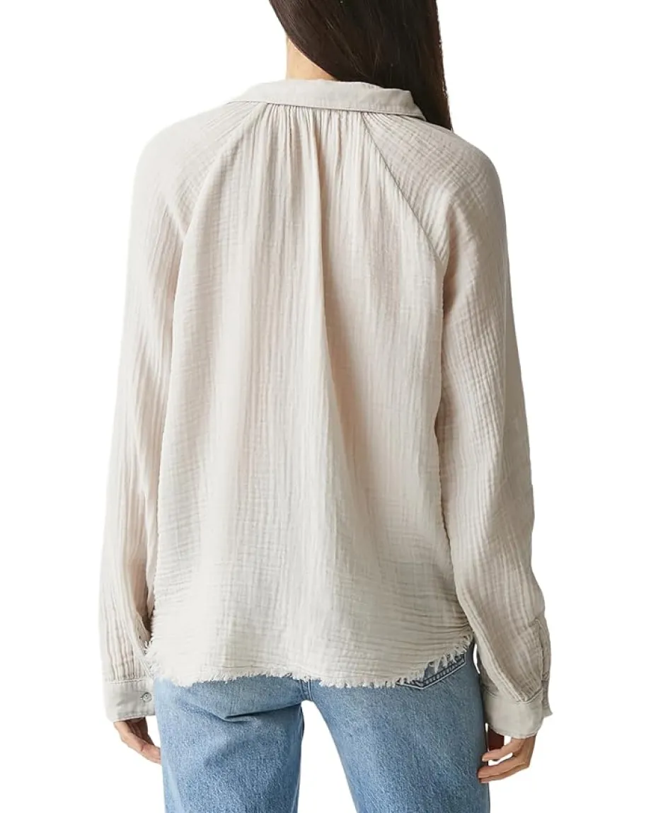 Michael Stars Toni Button Down Shirt Cement Clearance