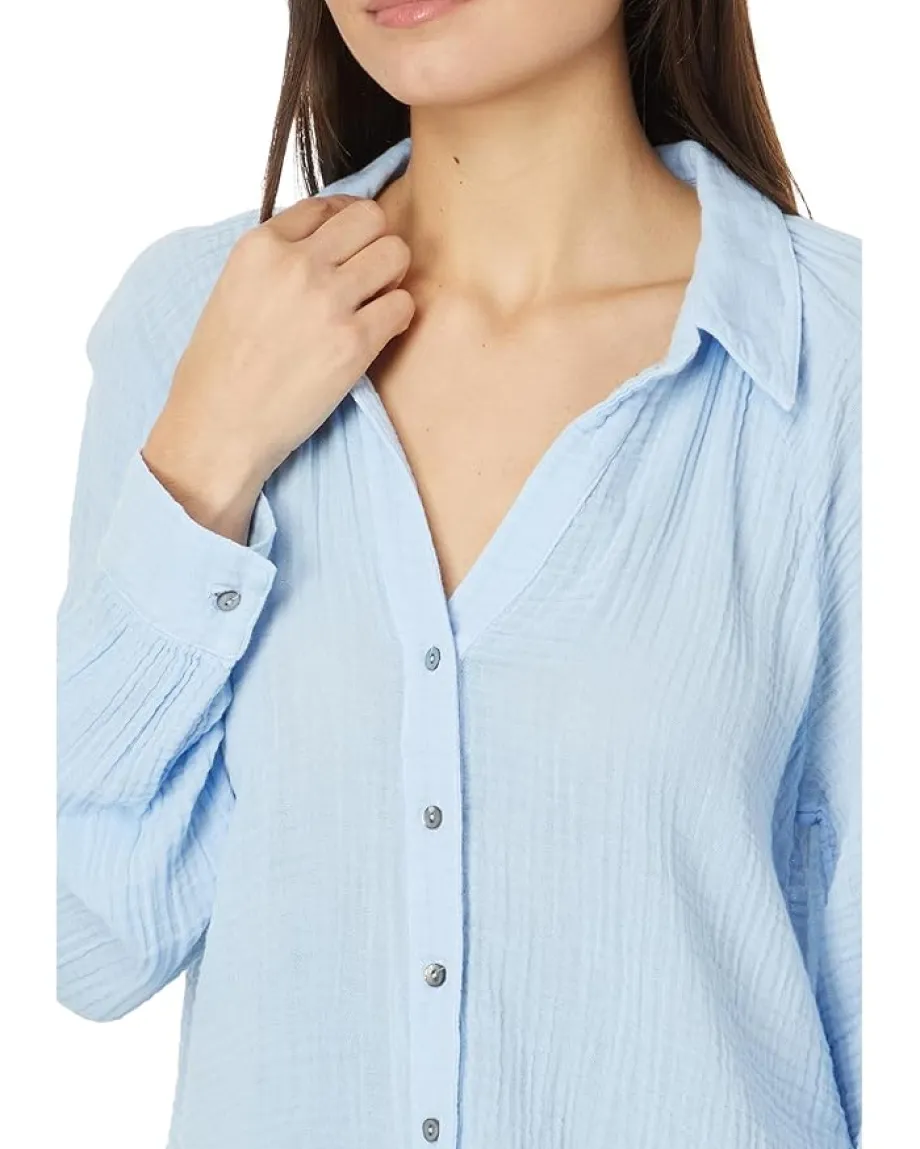 Michael Stars Toni Button Down Shirt Water New