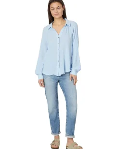 Michael Stars Toni Button Down Shirt Water New