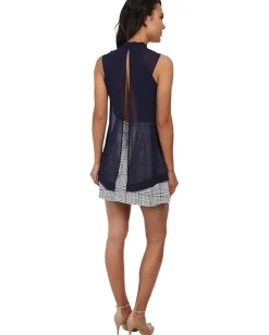 BCBGeneration Top Overlay Dress Navy Hot