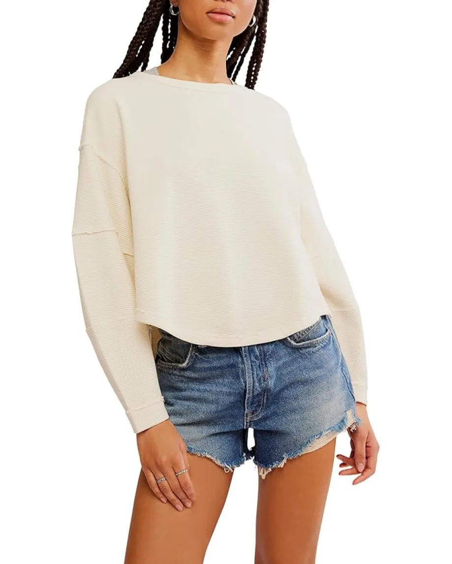 Free People Total Eclipse Tee Clean Ivory Online