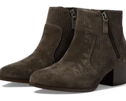 Johnston & Murphy Trista Perfed Double Zip Bootie Dark Gray Suede Clearance