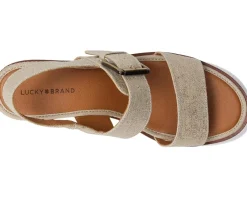 Lucky Brand Turoma Platform Wedge Sandals Natural/Platinum Best