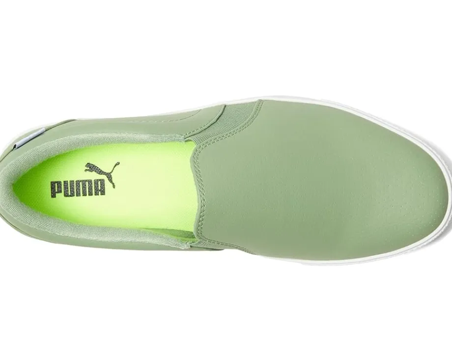 PUMA Golf Tustin Fusion Slip-On Golf Shoes Dusty Green/Puma White Hot