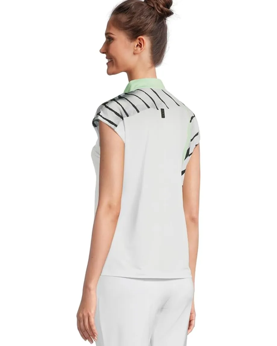 Jamie Sadock Twist & Turn Print Short Sleeve Top Creme De Mint Hot