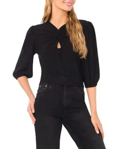 Women CeCe Twist Keyhole 3/4 Sleeve Knit Top