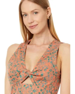 Madewell Twist-Front Midi Dress in Floral Sunset Haze