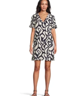 Tommy Bahama Two Palms Inlet Ikat Short Sleeve Dress Coastline Sale
