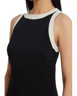 Lauren Ralph Lauren Two Tone Crepe Sleeveless Shift Dress Black/Mascarpone Cream Online