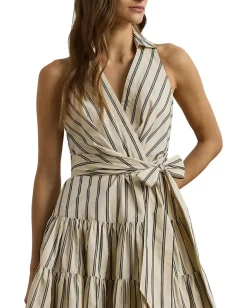 Women Lauren Ralph Lauren Two-Tone Crepe Sleeveless Gown