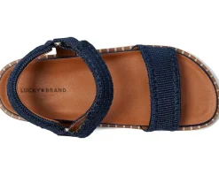 Lucky Brand Ullaniah Platform Ankle Strap Sandals Dark Chambray Hot