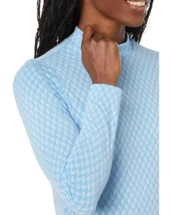 adidas Golf Ultimate365 Heat.Rdy Mock Long Sleeve Golf Polo Shirt Semi Blast Blue Discount