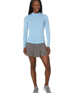 adidas Golf Ultimate365 Heat.Rdy Mock Long Sleeve Golf Polo Shirt Semi Blast Blue Discount