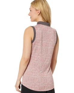 adidas Golf Ultimate365 Jacquard Sleeveless Polo Charcoal Best