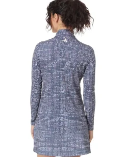 Women adidas Golf Ultimate365 Printed 1/4 Zip Mock Tee