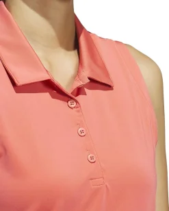 adidas Golf Ultimate365 Solid Sleeveless Golf Polo Shirt Preloved Scarlet Online