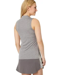 adidas Golf Ultimate365 Textured Sleeveless Polo Charcoal New