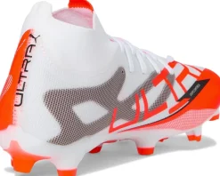 PUMA Ultra 5 Match+ Firm, Artificial Ground Soccer Cleats Puma White-Puma Black-Glowing Red Discount