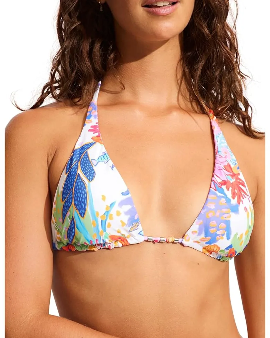 Seafolly Under The Sea Reversible Longline Slide Tri White Best