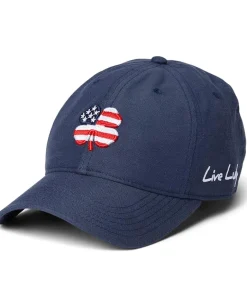 Black Clover USA Cloud 2 Adjustable Hat Navy Hat/3d American Flag Clover