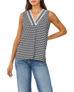 Women Vince Camuto V Neck Sleeveless Blouse