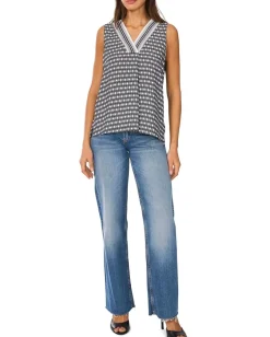 Women Vince Camuto V Neck Sleeveless Blouse