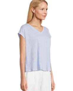 Eileen Fisher V Neck Square Tee Bellflower Discount