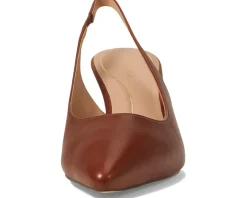 Cole Haan Vandam Sling Back Pump 65 mm Dark Cuoio Leather New