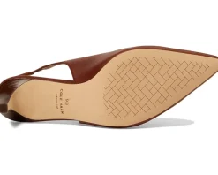 Cole Haan Vandam Sling Back Pump 65 mm Dark Cuoio Leather New