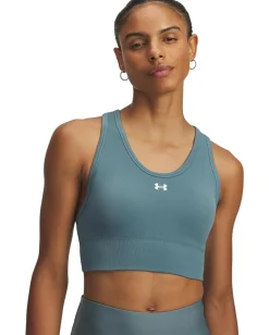 Under Armour Vanish Seamless Mid Impact Sports Bra Jasper Blue/White Outlet