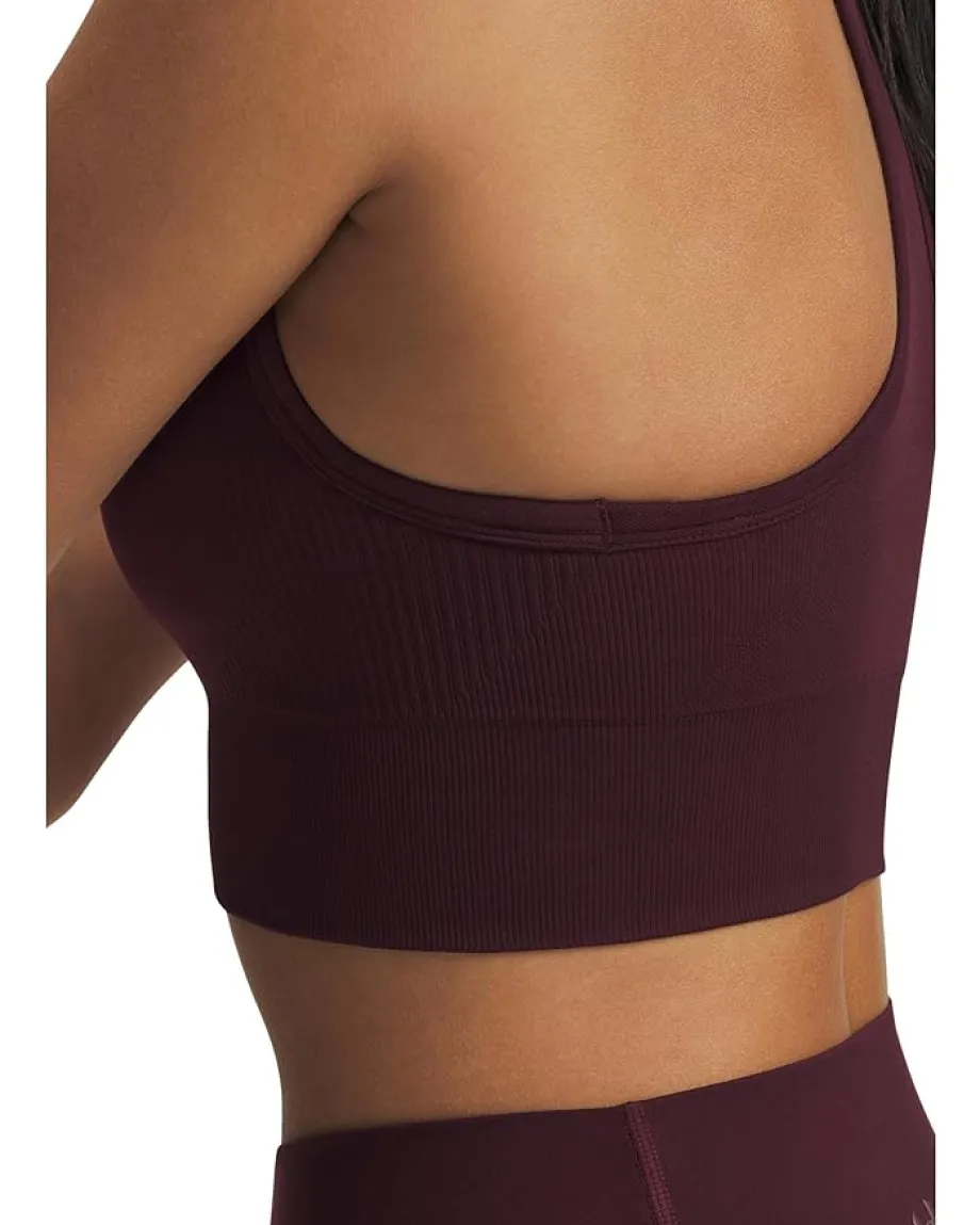 Under Armour Vanish Seamless Mid Impact Sports Bra Dark Maroon/White Sale