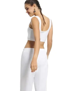 Juicy Couture Vday Fleece Cropped Tank With Hotfix White Hot