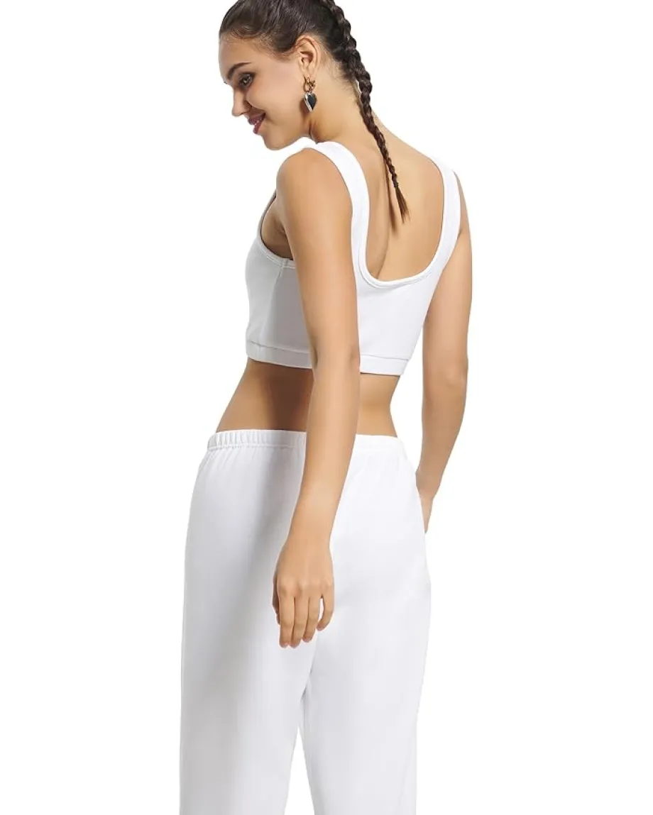 Juicy Couture Vday Fleece Cropped Tank With Hotfix White Hot
