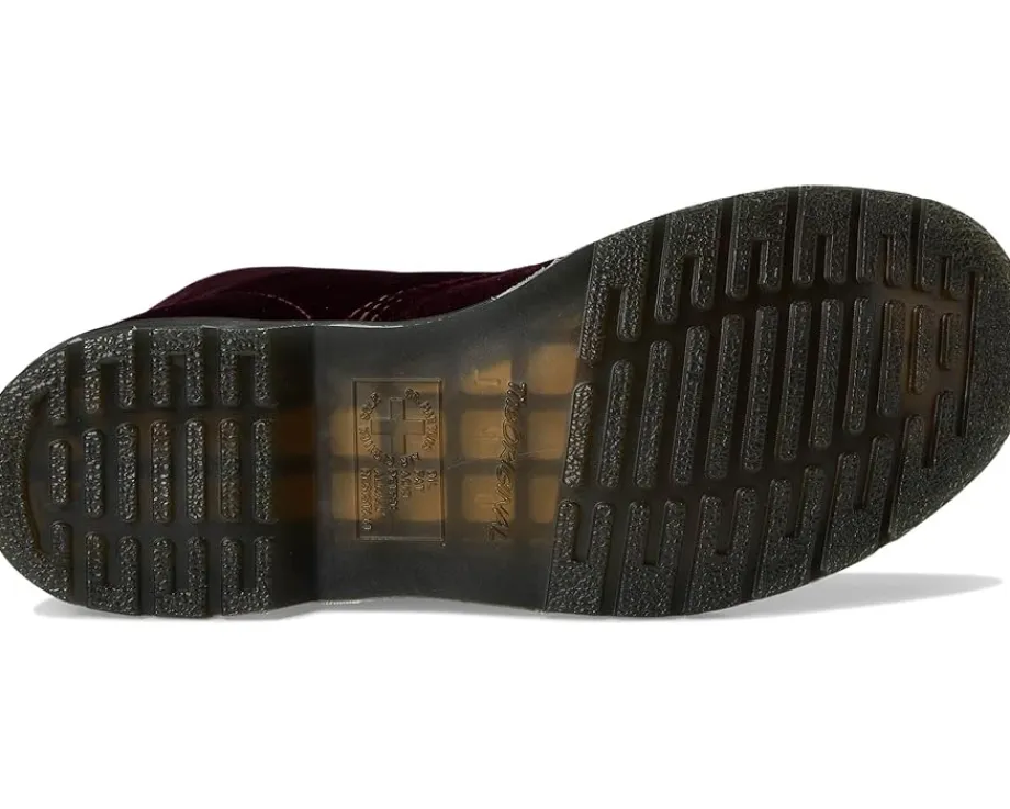 Dr. Martens Vegan 1460 Pascal Velvet Lace-Up Boots Cherry Red