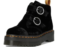 Women Dr. Martens Vegan Devon Velvet Platform Boots