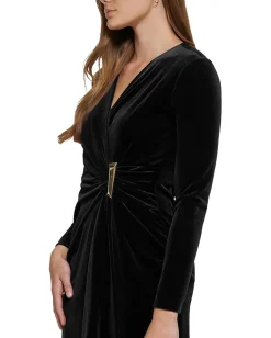 Calvin Klein Velvet Bar Dress Black