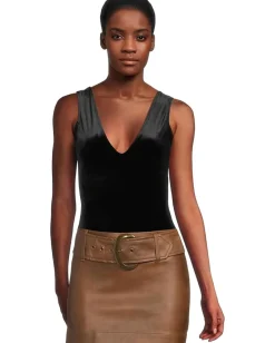 Commando Velvet Deep-V Bodysuit Black Discount