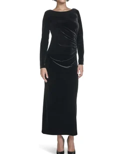 Women Calvin Klein Velvet Long Sleeve Maxi