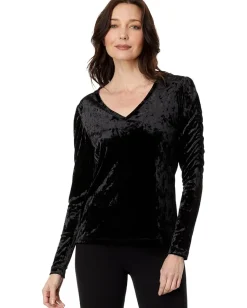 Elliott Lauren Velvet Poof Sleeve Top Black Discount