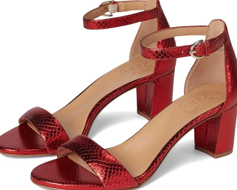Naturalizer Vera Red Metallic Snake Print Leather Online