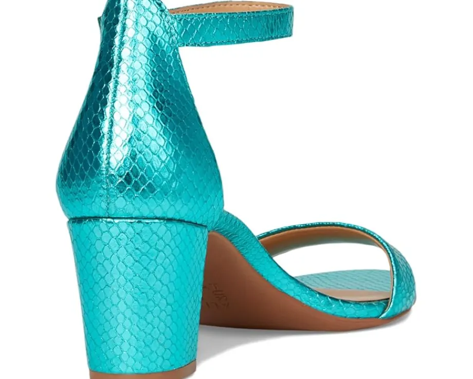 Naturalizer Vera Teal Metallic Snake Print Leather Best
