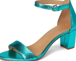 Naturalizer Vera Teal Metallic Snake Print Leather Best