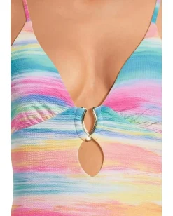 BECCA Verano Evelynn Buckle Plunge One Piece Mutlicolor Clearance