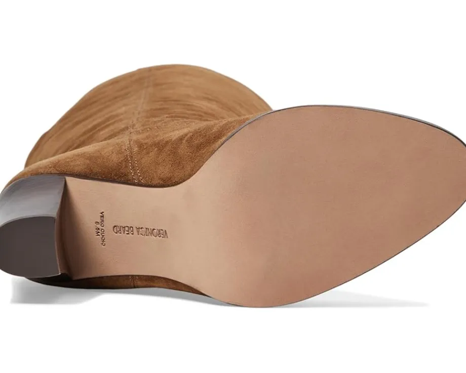 Veronica Beard Vesper Wide Calf Mocha Brown Suede Sale