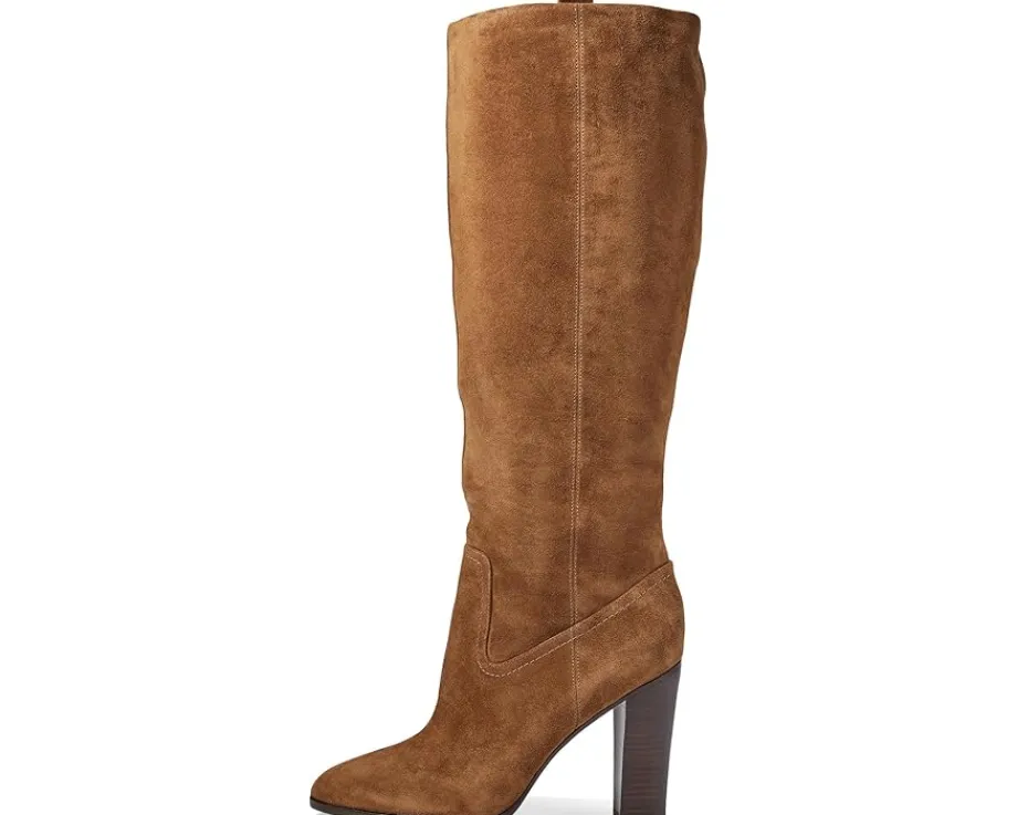 Veronica Beard Vesper Wide Calf Mocha Brown Suede Sale