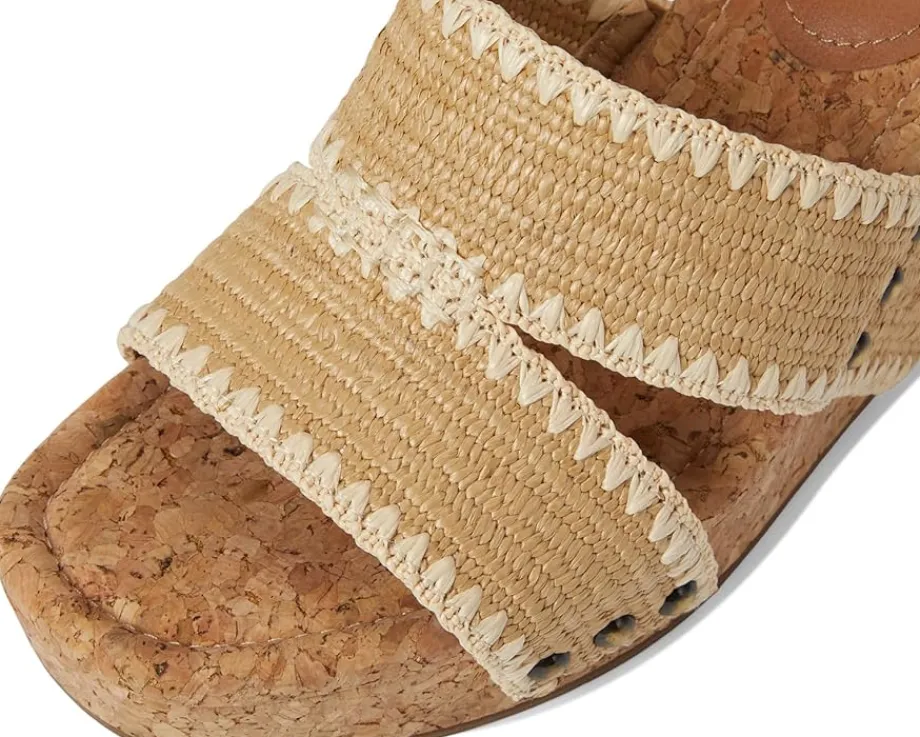 Lucky Brand Vickta Woven Band Cork Wedge Sandals Dark Natural Online