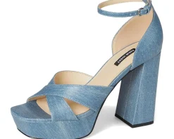 Nine West Vicky Light Blue Denim Discount